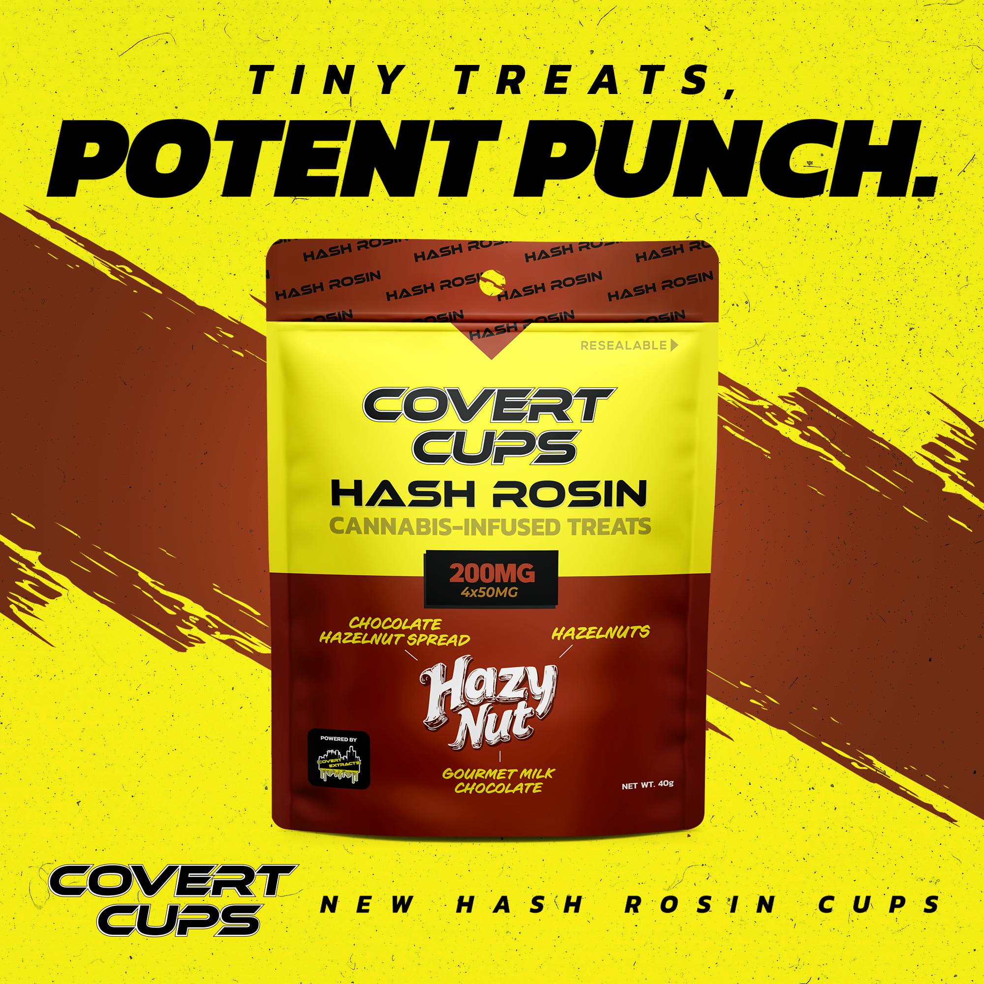 Product: Covert Cups | Hazy Nut I 200MG Hash Rosin I Chocolate Cups