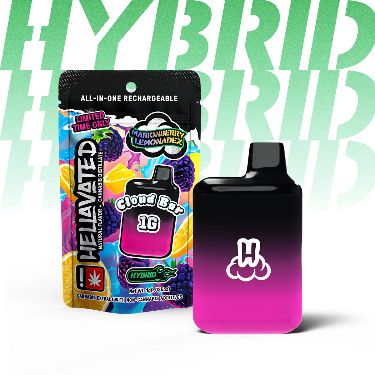 Marionberry Lemonadez Disposable Cloud Bar (Hellavated) 1g Vaporizers
