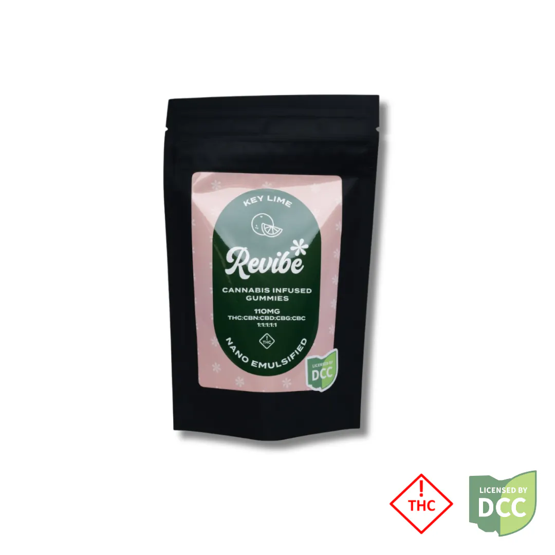 Revibe - Gummies - Key Lime 1:1:1:1:1:1 THC:CBN:CBG:CBC:CBD (10pk