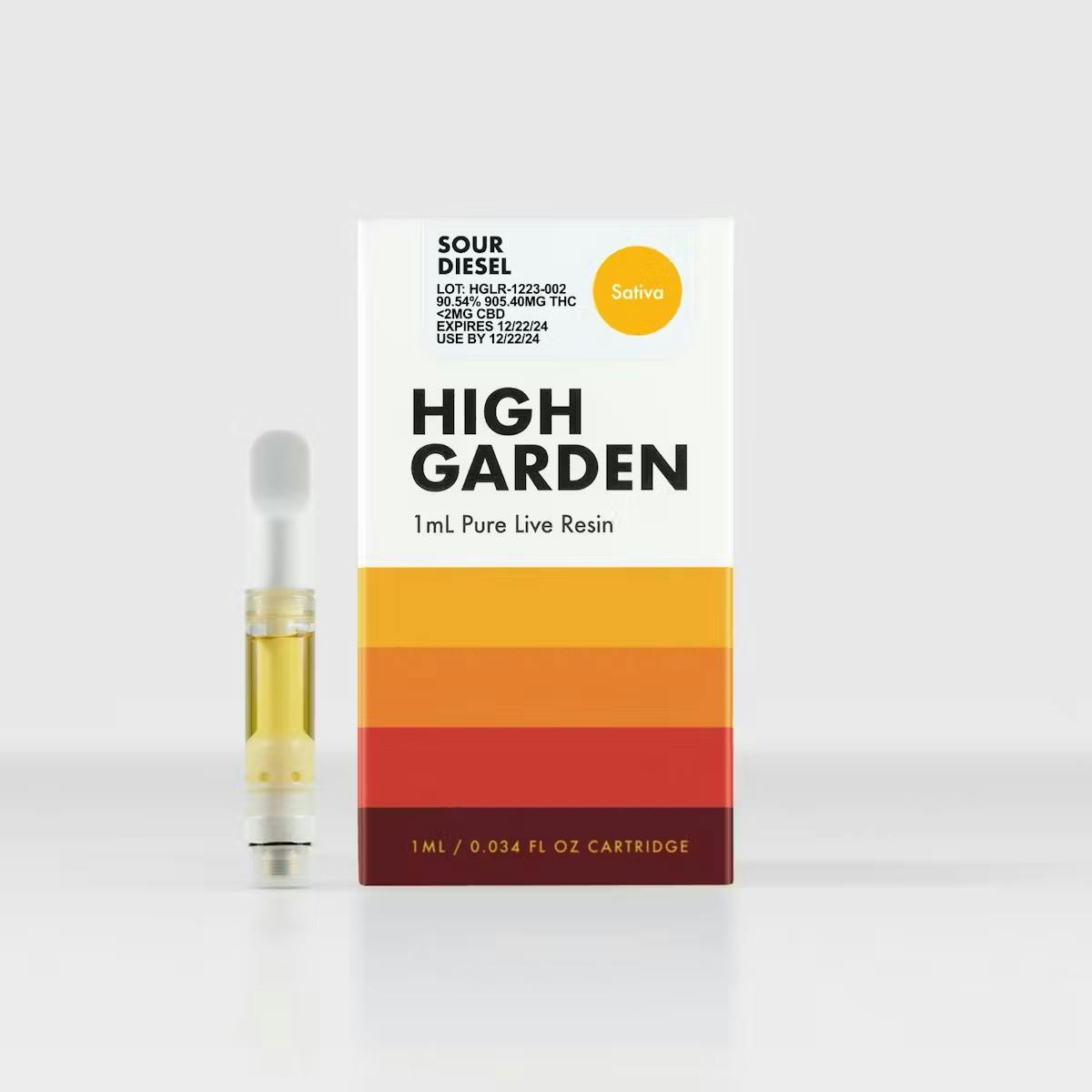 High Garden Sour Diesel Live Resin 510 Cart 2g with battery - The Flowery NY