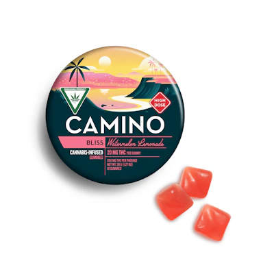 Camino 'Bliss' Watermelon Lemonade High Dose Gummies [10pk] (200mg THC)