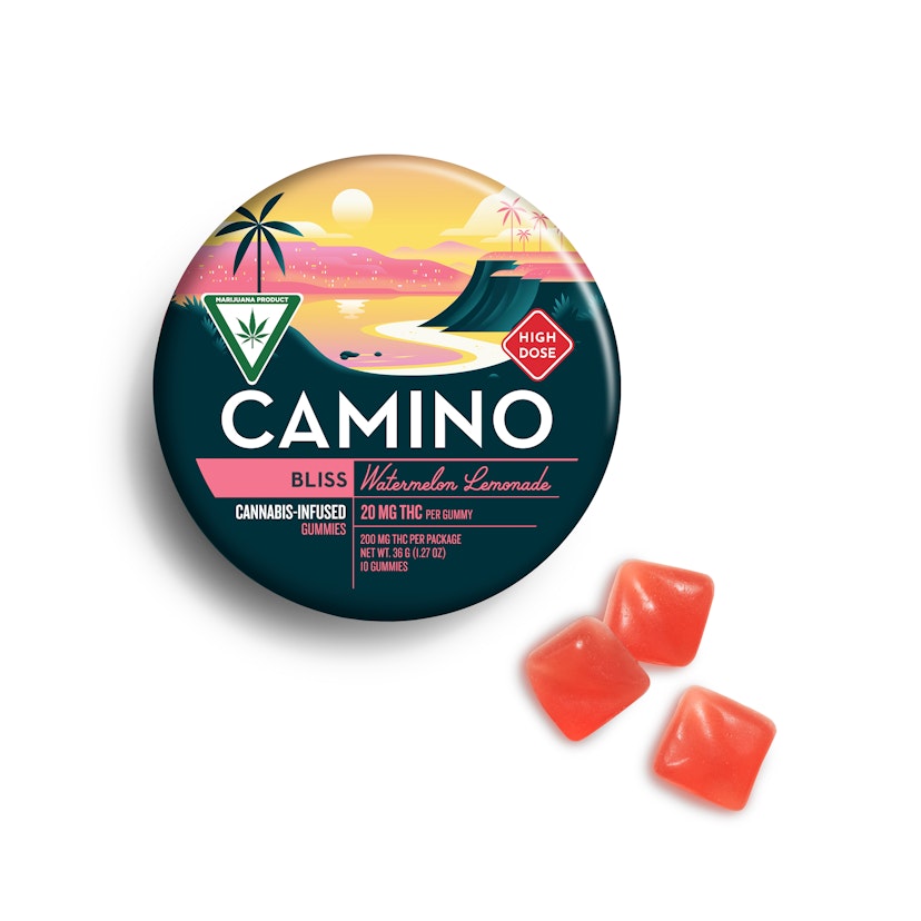 Camino 'Bliss' Watermelon Lemonade High Dose Gummies [10pk] (200mg THC)
