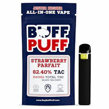 Buff Puff - .5g Live Resin Disposable - Strawberry Parfait - DISPOSABLES by Buff Puff at King of Budz