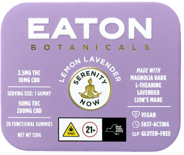 Serenity Now: Lemon Lavender - THC:CBD Gummie 20 Pack (50mg