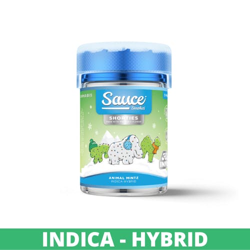 SAUCE SMOKES | ANIMAL MINTZ | INFUSED PRE-ROLLS | 5 x 3G | HYBRID