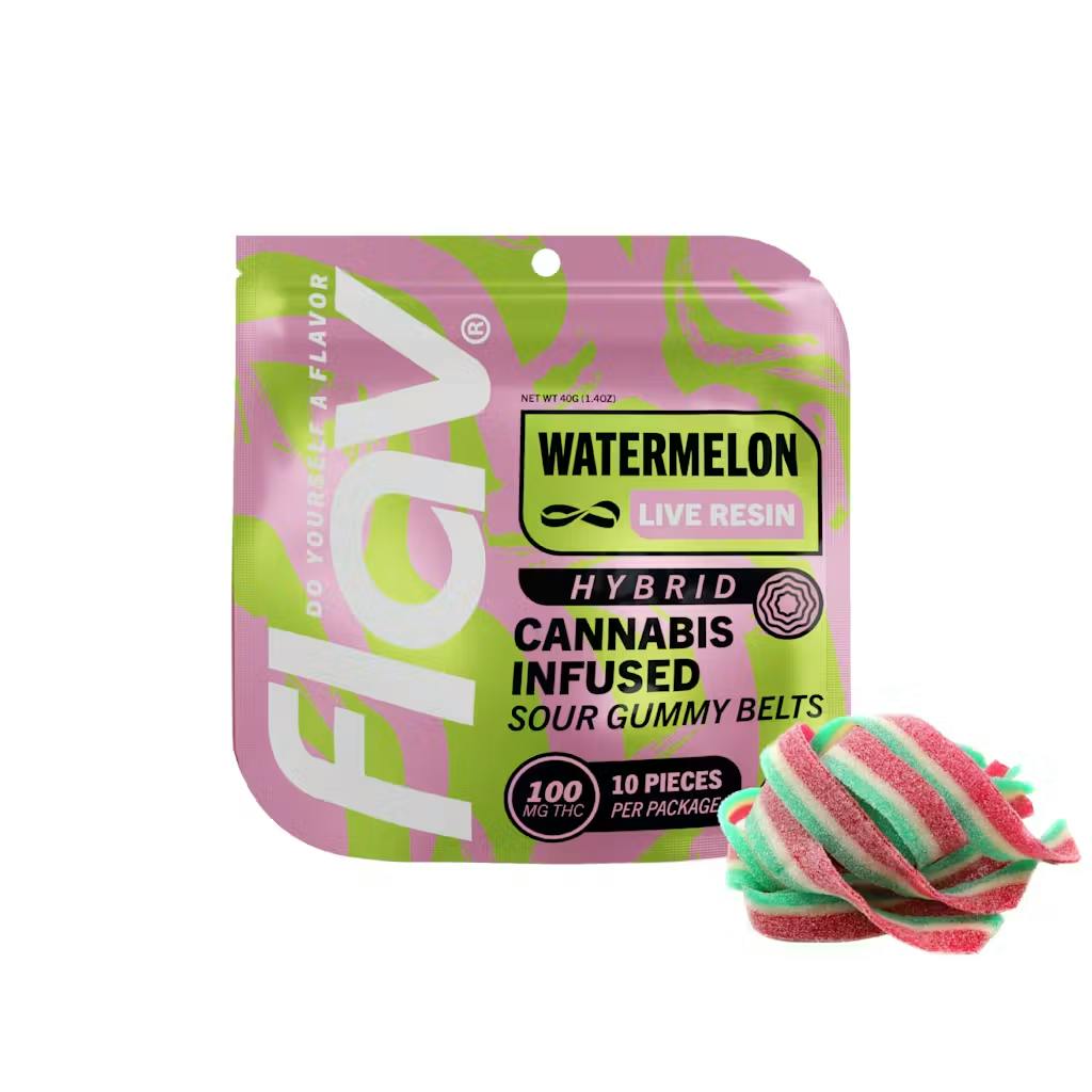 Flav - 100mg Live Resin Gummies - Watermelon Belts
