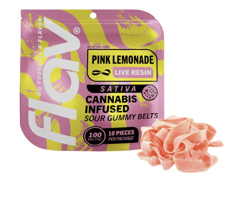 Edibles | Flav Belts | Live Resin | Pink Lemonade | 100mg