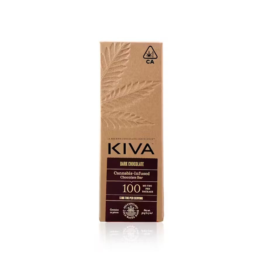 Kiva Chocolate Bar 100mg- Dark ChocolateKivaTHC: 0.18%25% off orders over $200+1