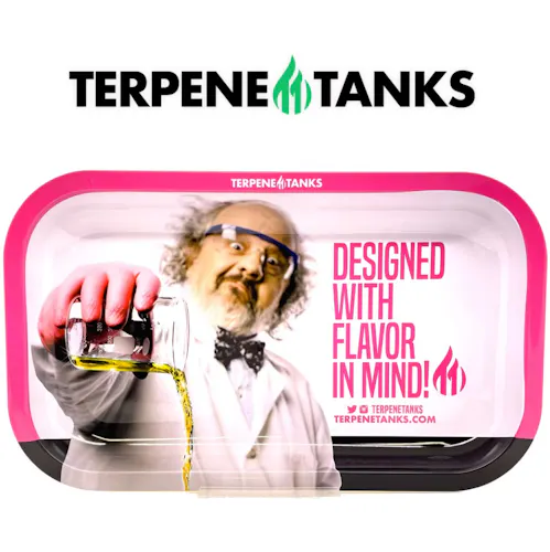 Terpene Tanks Pink Rolling Tray-active
