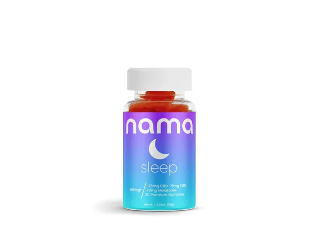 Nama Gummies Sleep Midnight Berry 1 THC : 1 CBD : 1 CBN 20pk/100mg (indica, 0.28g)