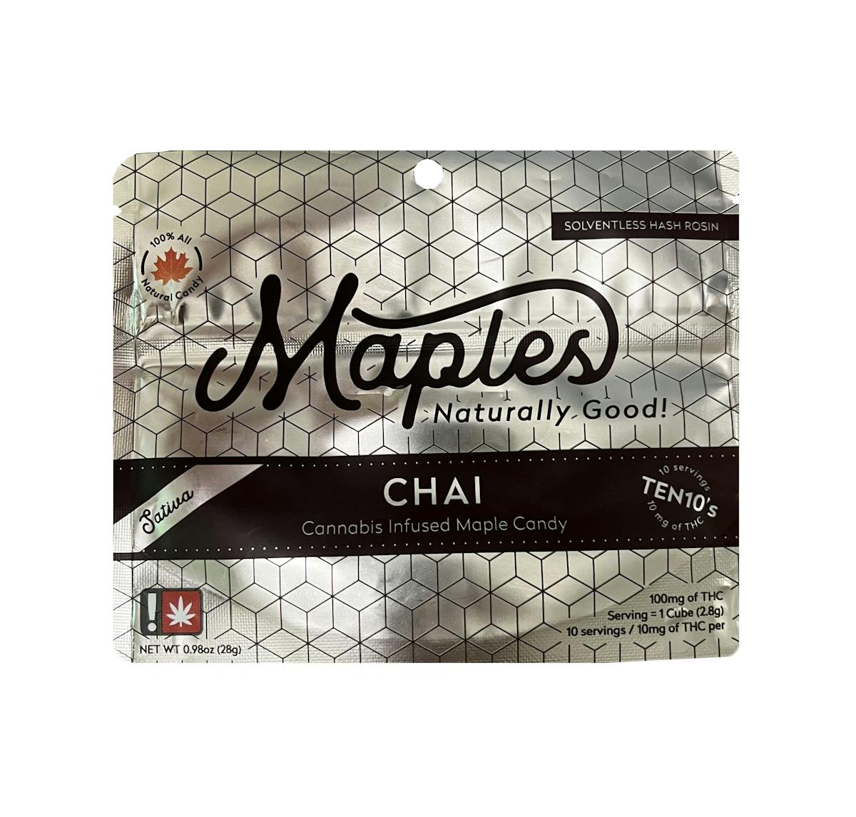 Photo of Maples 100mg CHAI Sativa Solventless Hash Rosin Infused Maple Candy 10pk