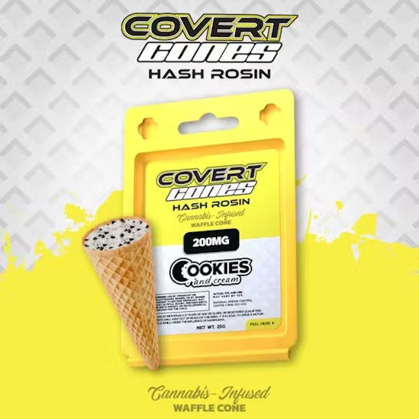 Covert Cones | 200mg Hash Rosin Cones | Cookies & Cream