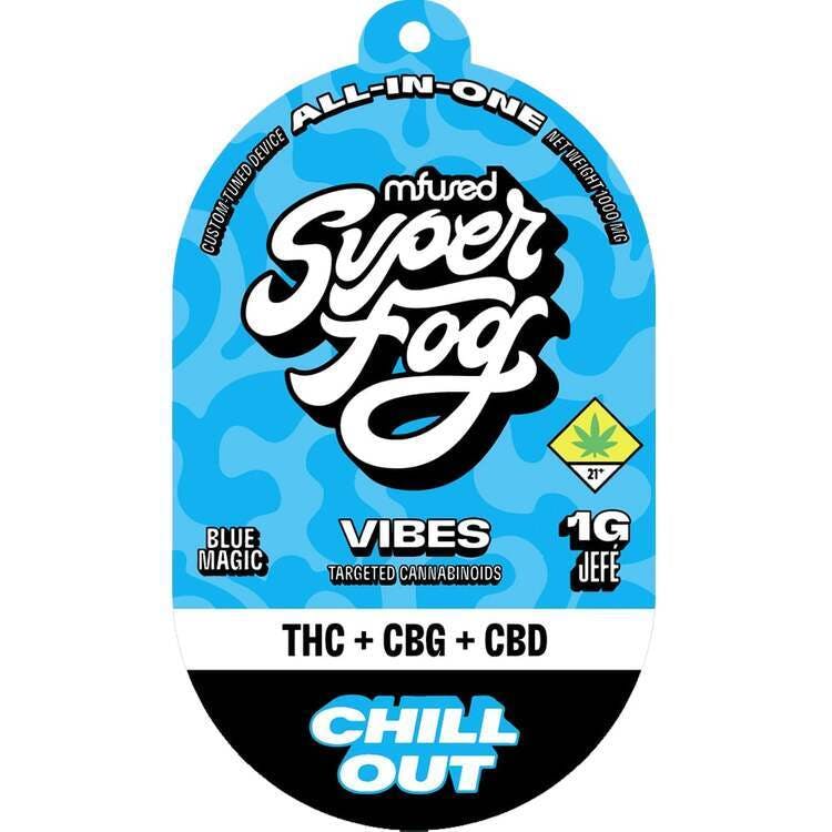 Super Fog: CBD:CBG 1:1:1 Chill Out (Blue Raspberry) - Vibes Disposable Cartridge