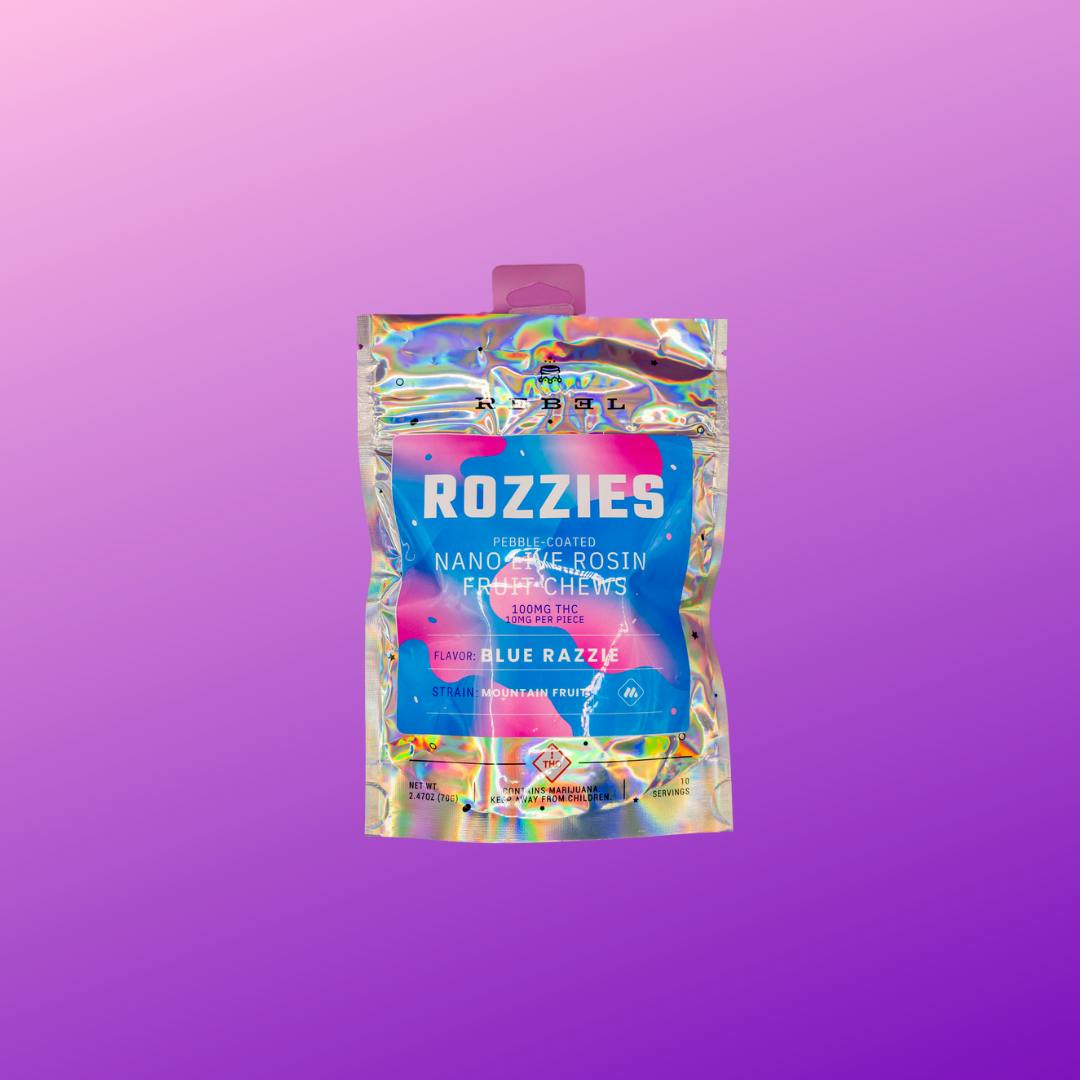 Rozzies - Blue Razz - Solventless Chew - 100mg