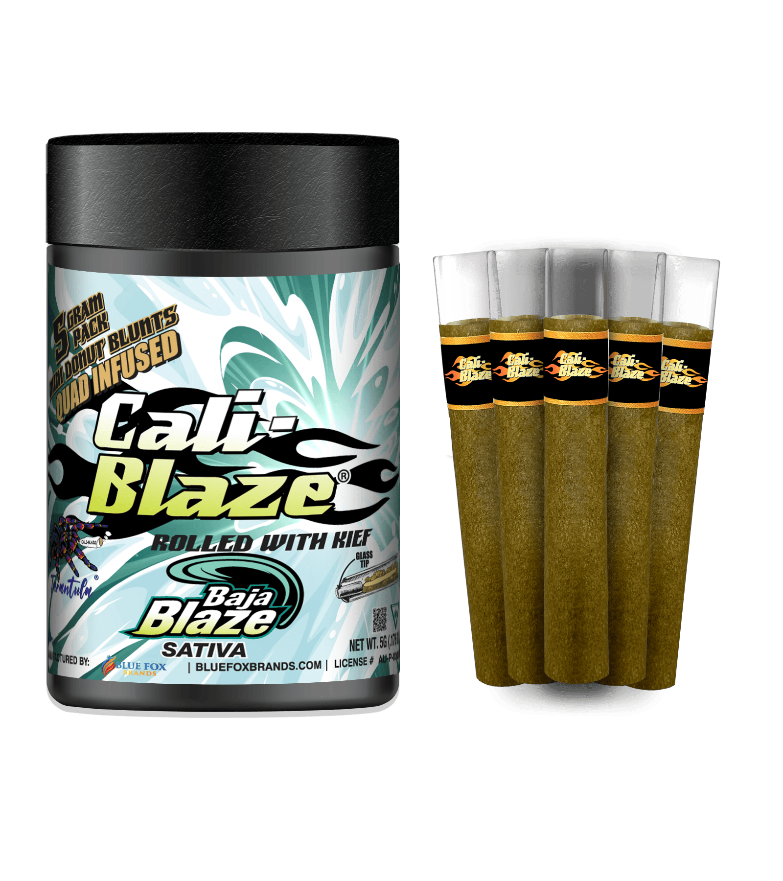 Cali-Blaze - 5-Pack .7g Infused Prerolls - Baja Blaze