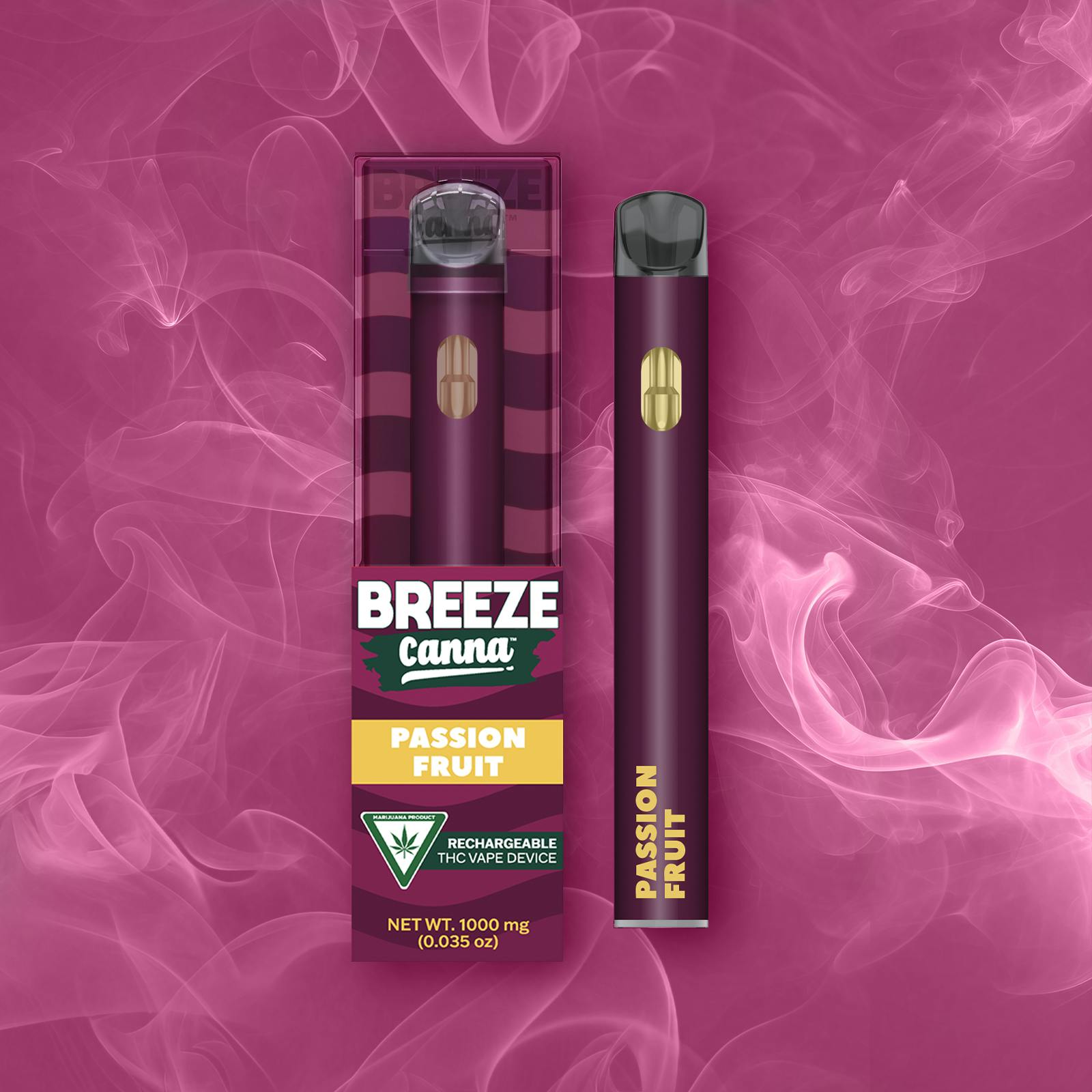 breez thc vape BREEZE Canna Breeze | Disposable Vapor Cart | Passion Fruit | 1g