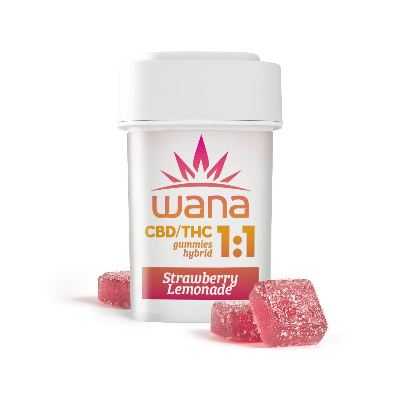 Wana | Classic Ratio Strawberry Lemonade 1:1 THC:CBD Gummies | 100mg ...