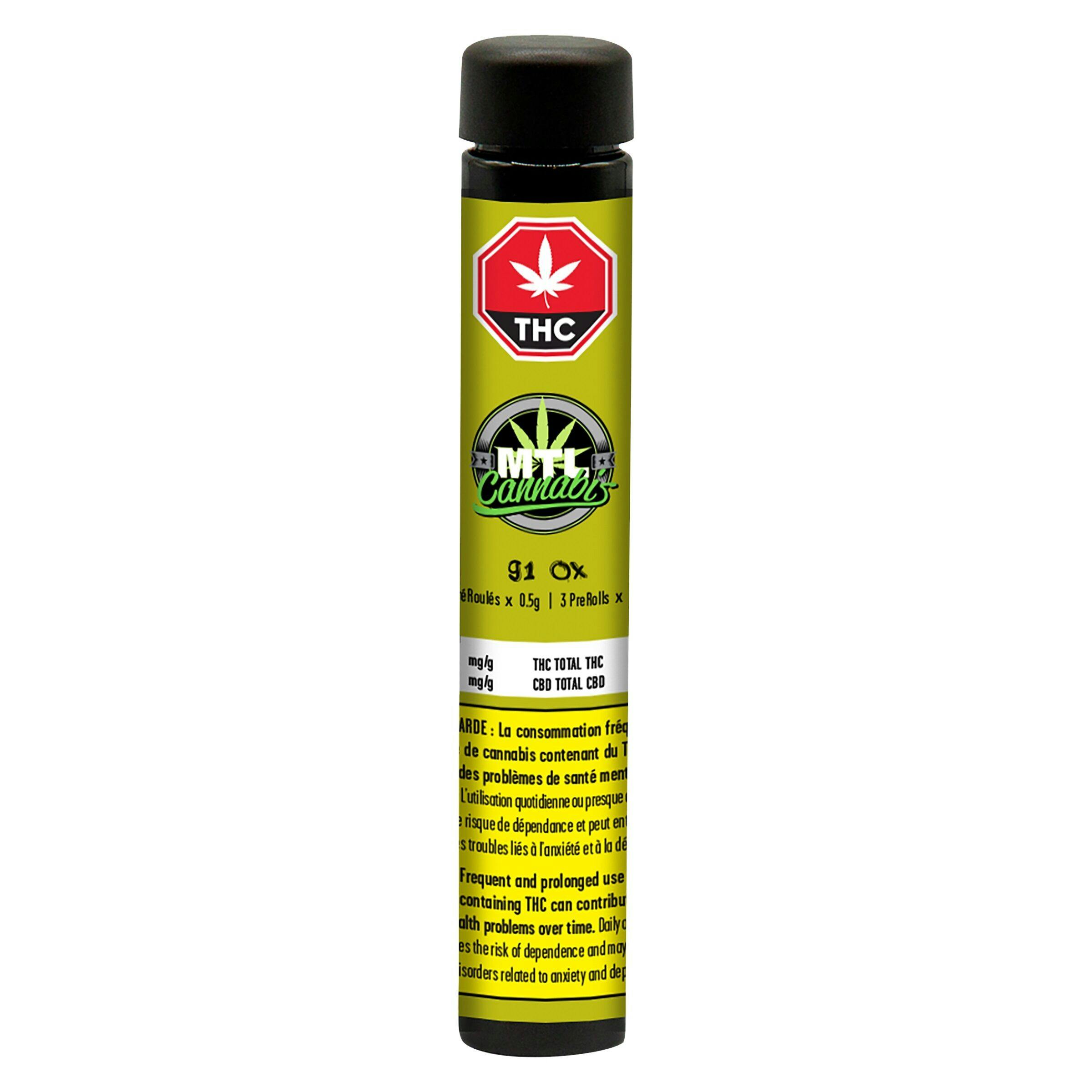 Mtl cannabis - 91 ox prj - 3x0. 5g