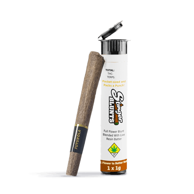One Gram Live Resin Infused Pre-Rolled Blunt. Not for the faint of heart! Go slow and enjoy responsibly!
