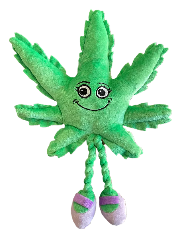 Mary Jane the Weed Leaf Dog Toy at Solar Cannabis Co. Weed