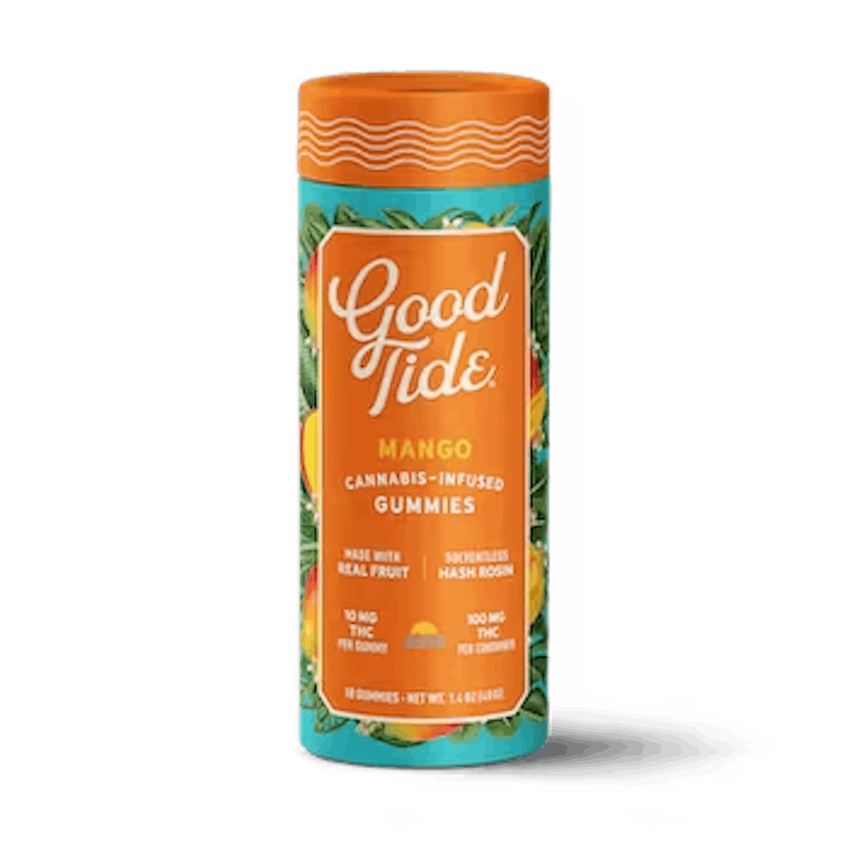Photo of Good Tide 100mg MANGO Indica Solventless Hash Rosin Cannabis-Infused Gummies 10pk