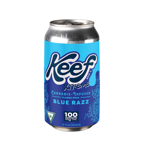 Product: Keef Xtreme | Blue Razz Cannabis Infused Soda | 100mg