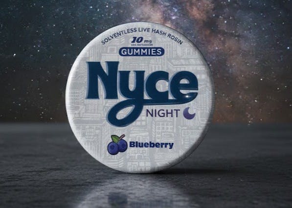 NYCE Blueberry 10pk 100mg Sugar Free Live Hash Rosin Gummies
