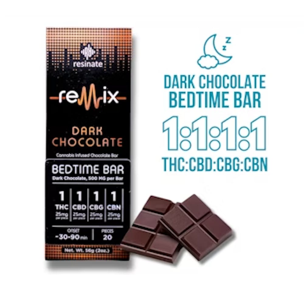 Product Dark Chocolate Bedtime Bar | 1:1:1:1 THC:CBD:CBG:CBN 20pk
