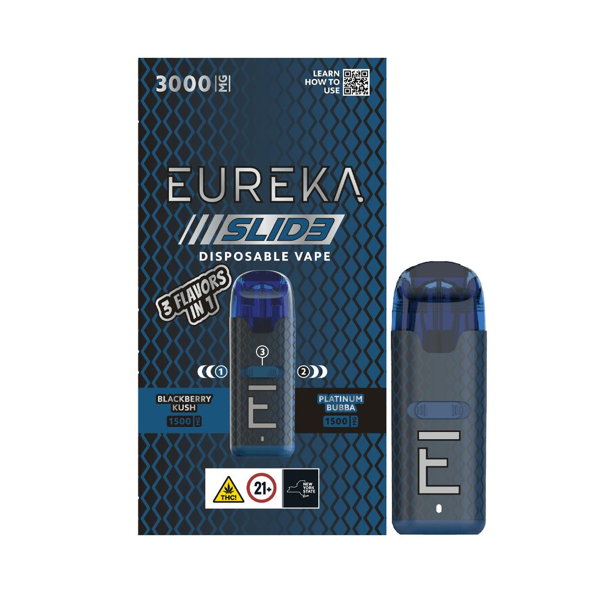 Eureka | Blackberry Kush + Platinum Bubba | Disposable 3-in-1 Vape | 3g