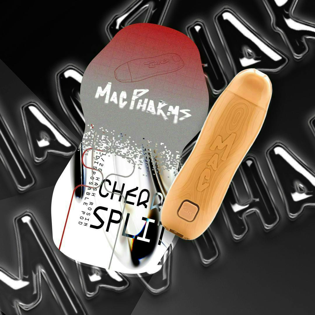 Product: MAC PHARMS | CHERRY SPLIT | LIVE HASH ROSIN | DISPOSABLE INDICA/HYBRID