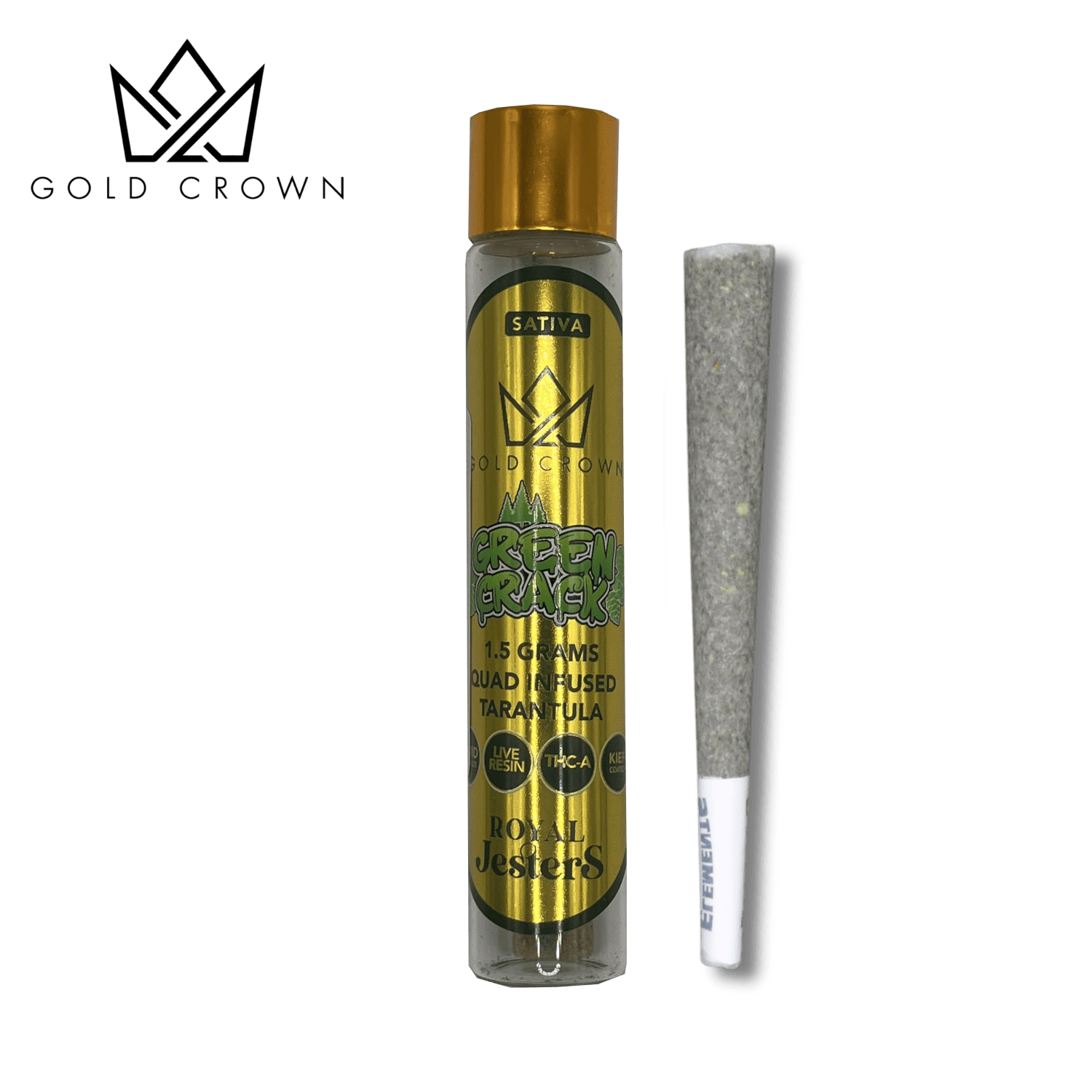 Gold Crown | Jesters Live Resin Infused Pre-Roll - 1.5g - Green Crack (Sativa)