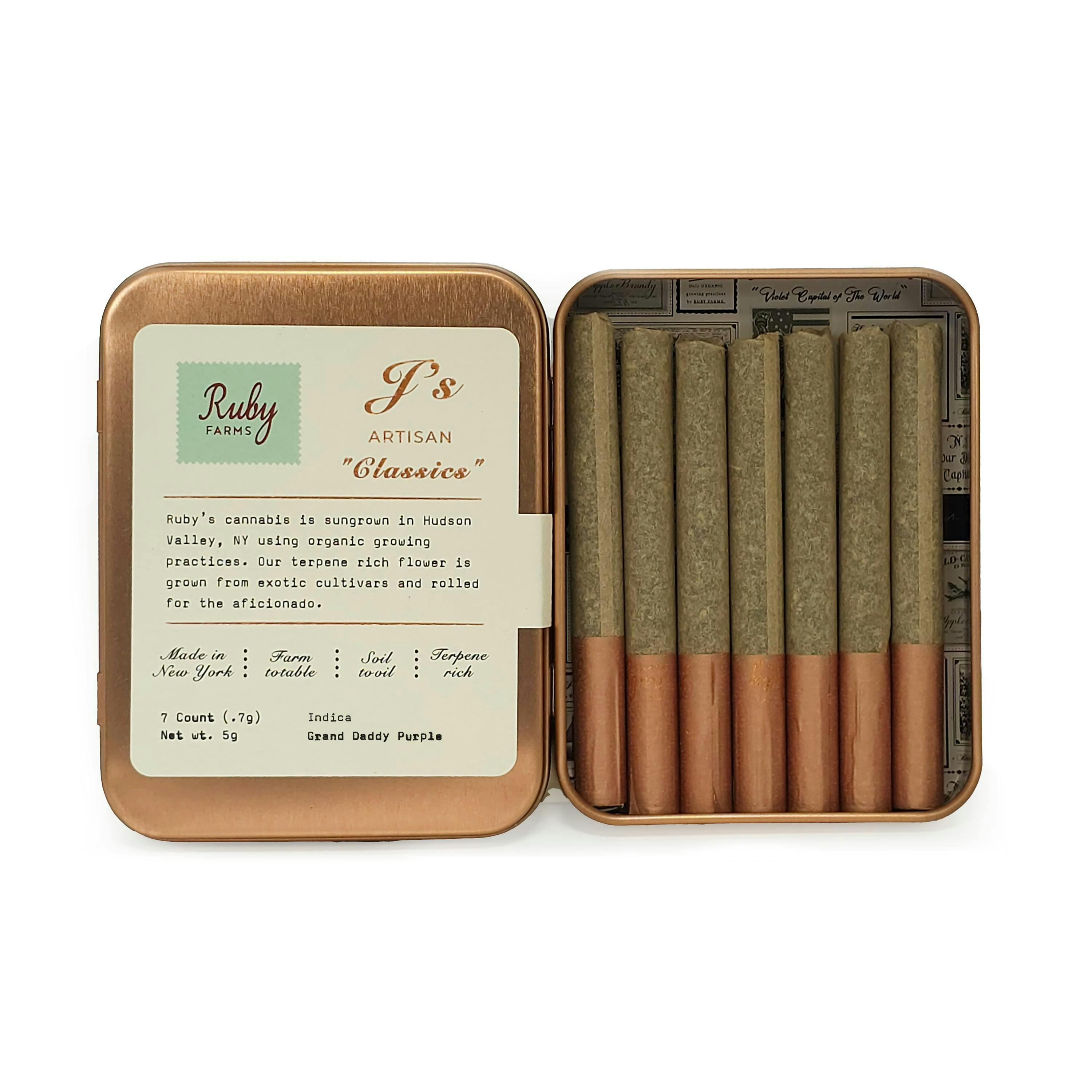 Ruby Farms Grand Daddy Purple Classics | 5g | 7pk Pre-Rolls