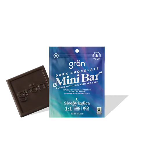 1:1 Dark Chocolate Mini Bar – Sleepy Indica – CBN/THC-1