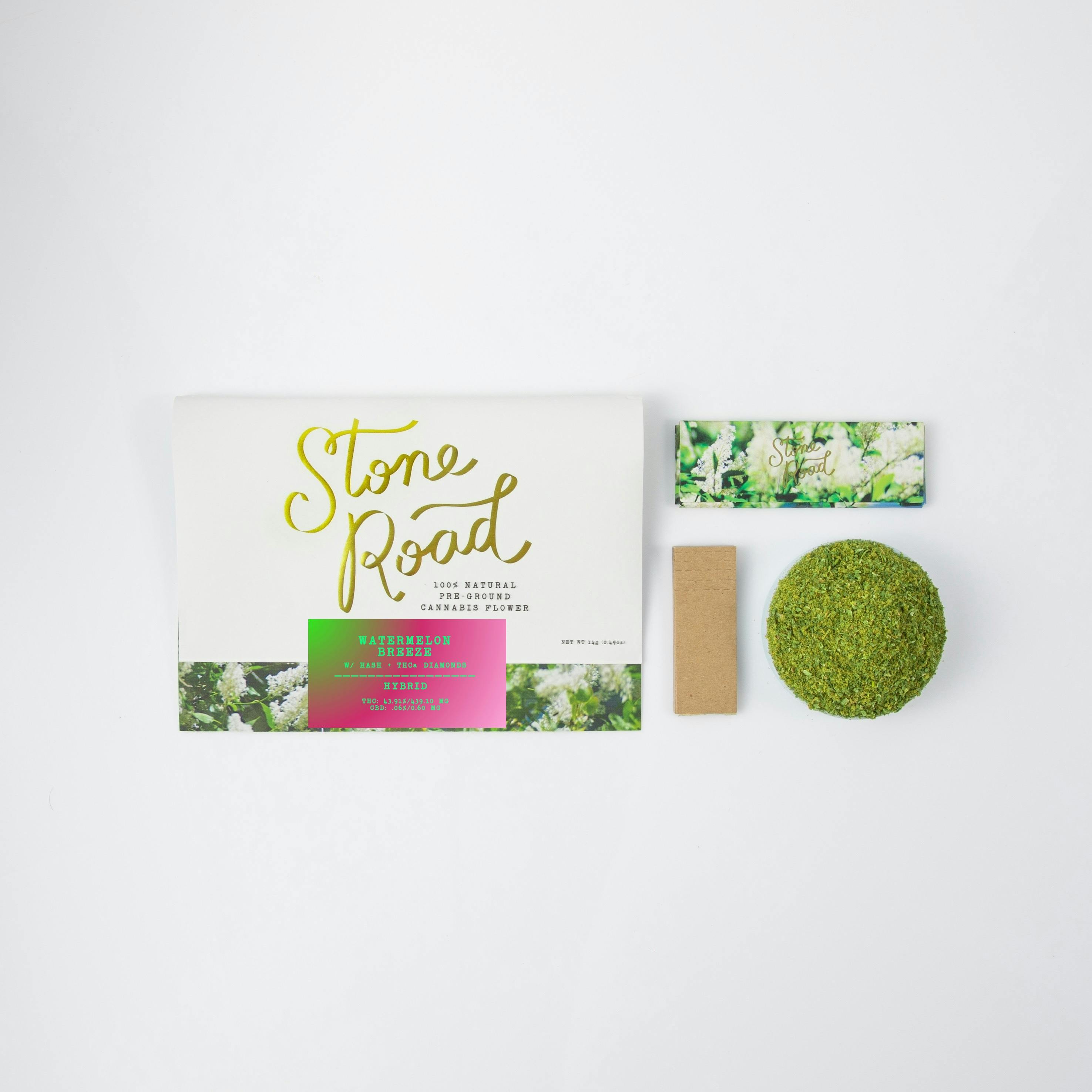 STONE ROAD | 1/2 OZ INFUSED PRE GROUNDED FLOWER | WATERMELON BFREEZE - HYBRID