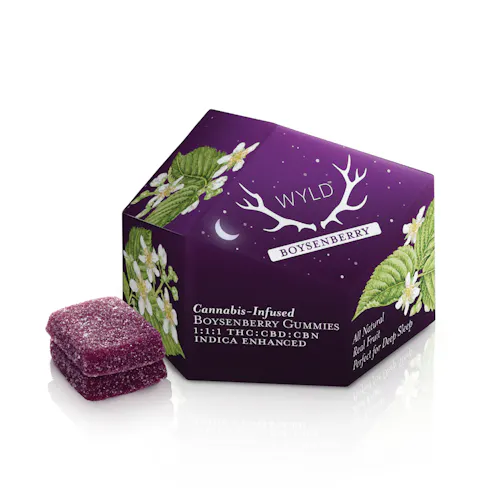 Wyld | Boysenberry Indica Gummies 1:1:1 THC:CBD:CBN | 100mg (10pk)-1