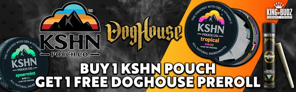 KSHN - 200mg THC Pouches - Buy 1 Get Free Doghouse Preroll
