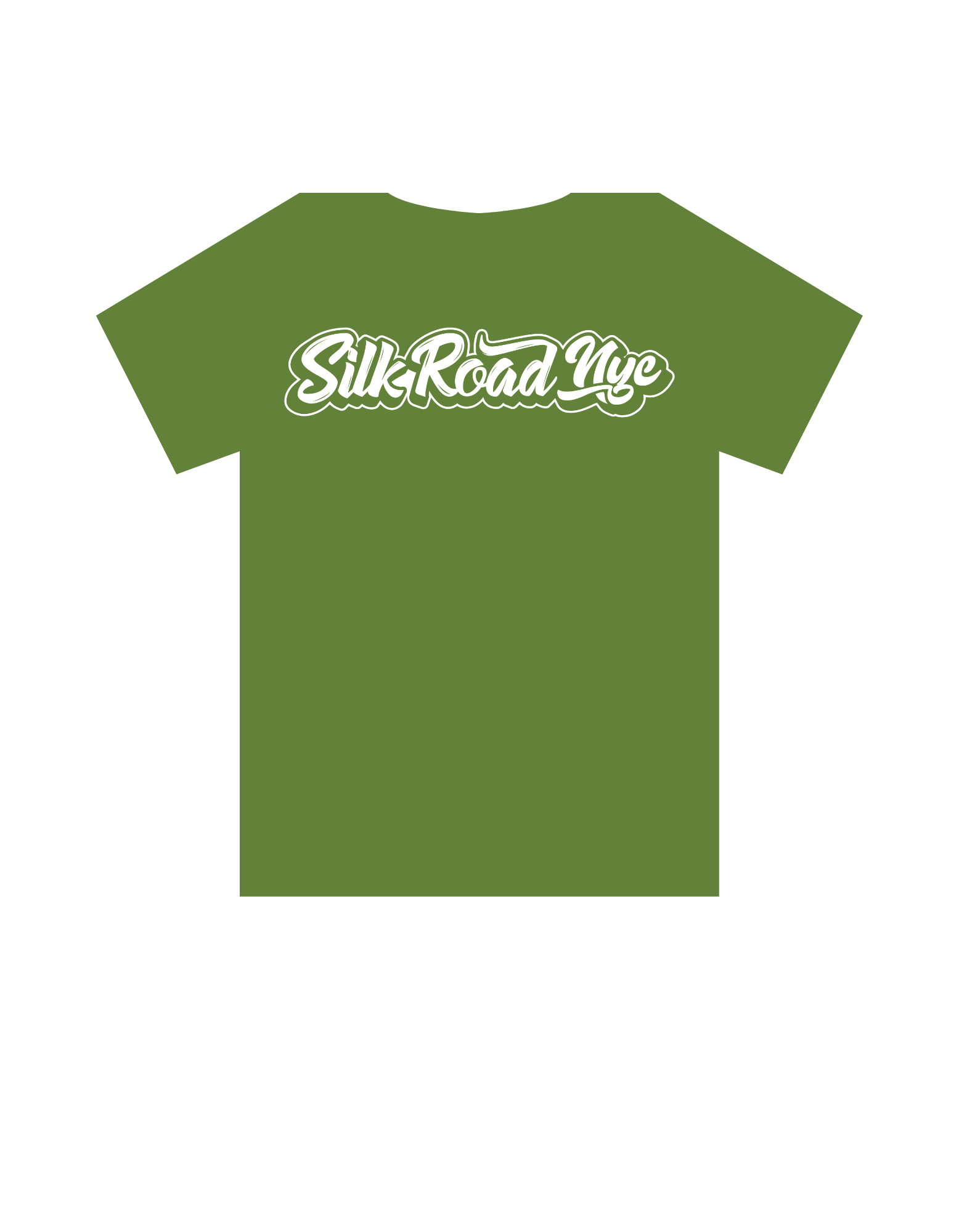 Silk Road NYC- Centered White Logo- Green T Shirts- Medium by Silk Road NYC