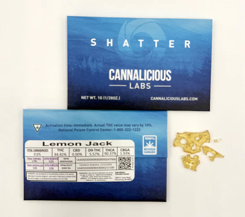 Cannalicious - 1g Shatter - Lemon Jack