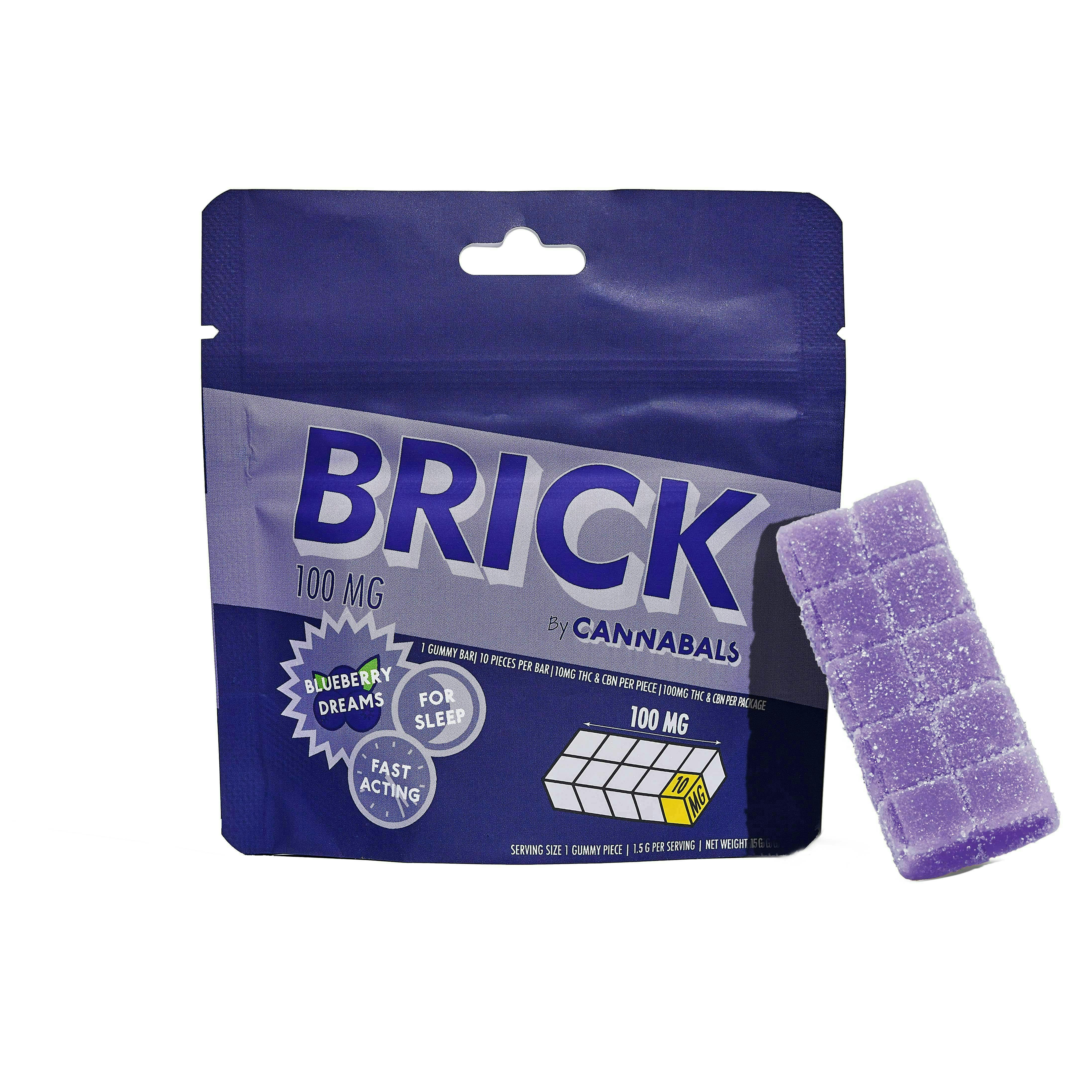 Cannabals Blueberry Dreams Sleep 1:1 THC:CBN 10pk 100mg Brick