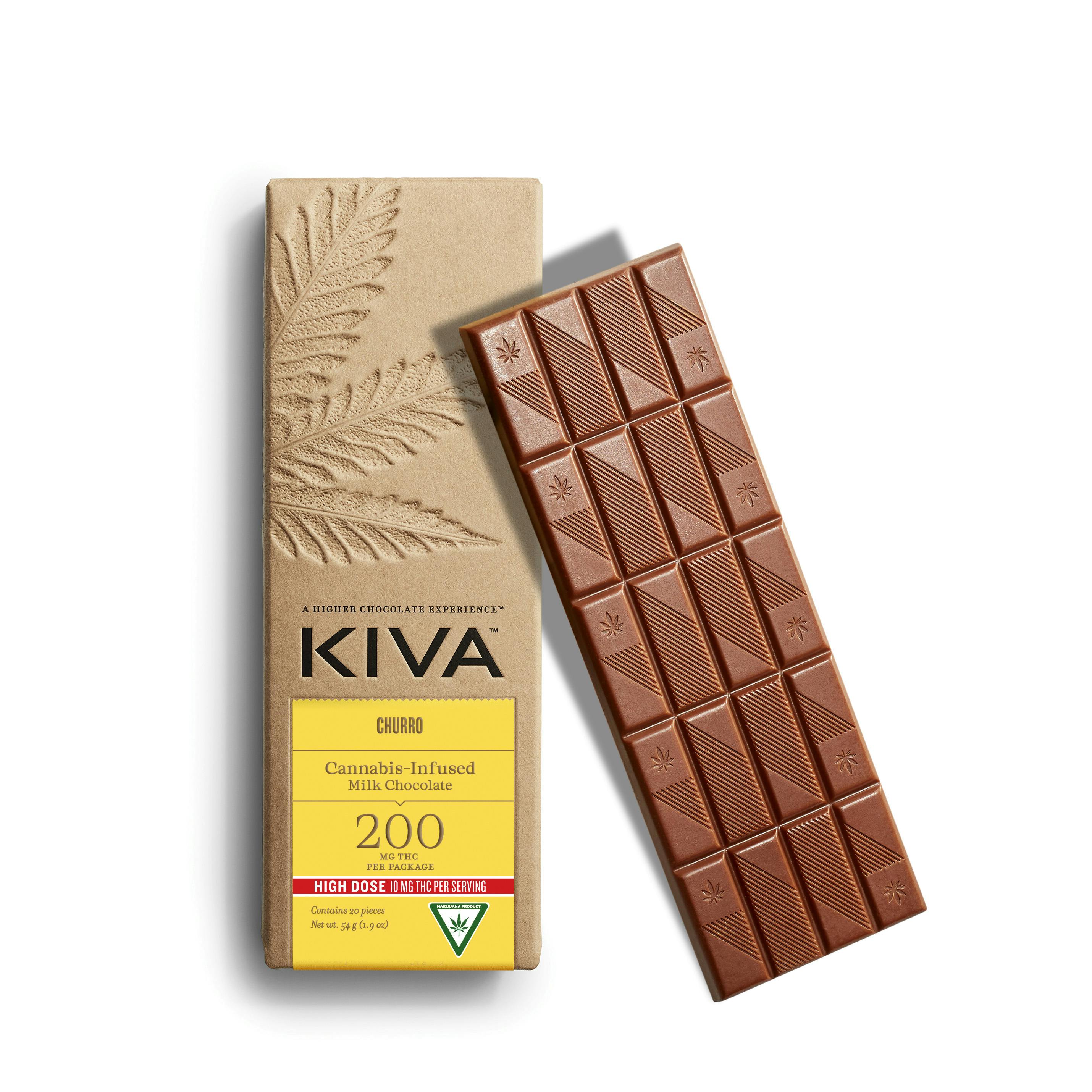Kiva Milk Chocolate Churro Bar [20pk] (200mg THC)