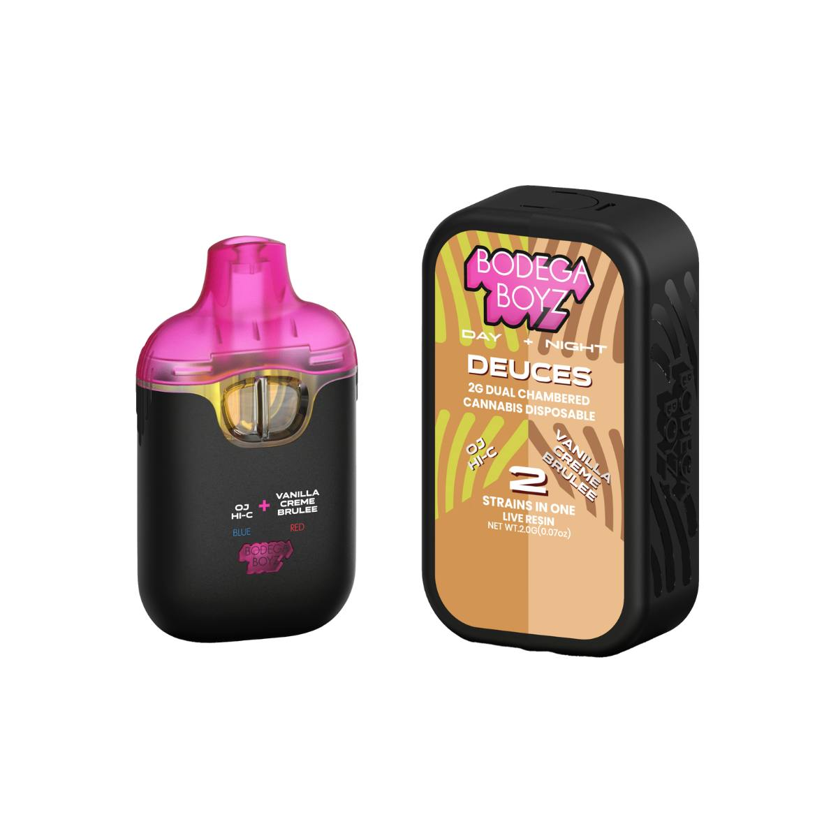 Bodega Boyz Hi-C X Vanilla Creme Brulee Live Resin Dual Chamber AIO | Deuces | Sativa X Indica