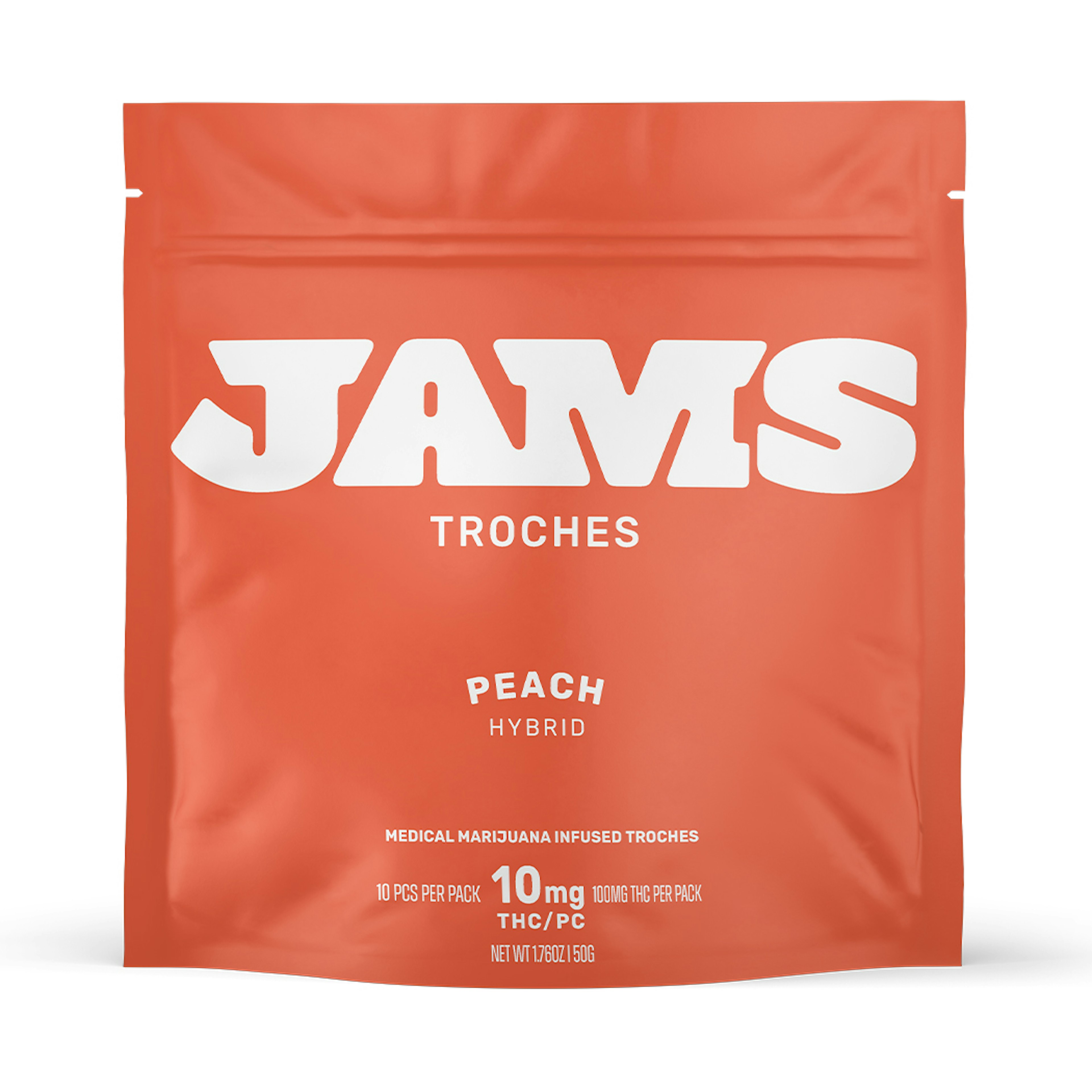 JAMS Peach Classic Troche 10mg 10pk