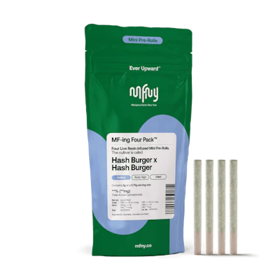 MFNY - 4 Pack .75g Live Resin Infused Prerolls - Hash Burger x Hash Burger - PRE_ROLLS by MFNY at King of Budz