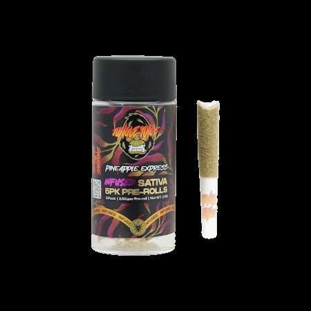 Jungle Juice JUNGLE JUICE | PINEAPPLE EXPRESS | INFUSED PRE ROLL 5PK SATIVA — PRE_ROLLS