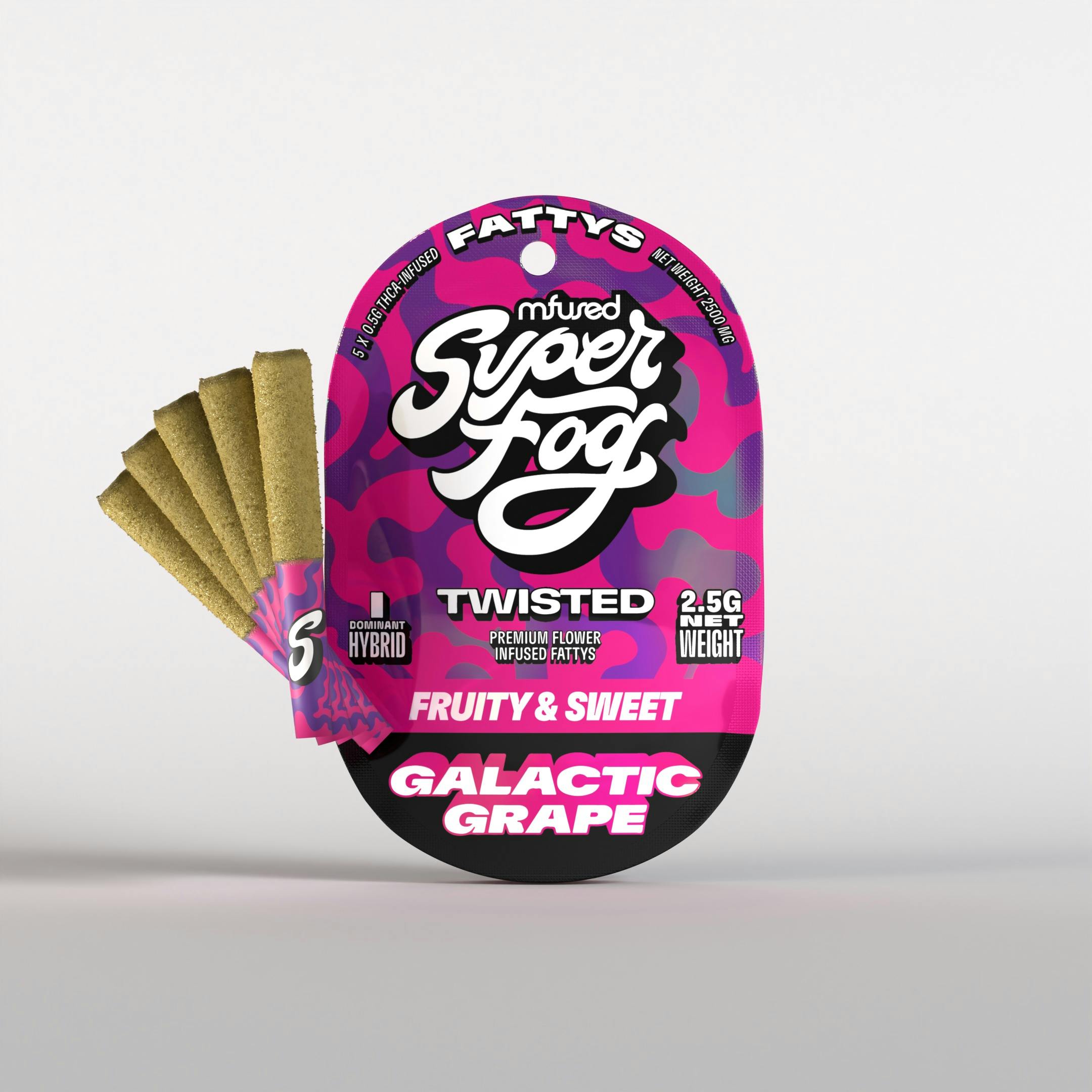 Mfused SuperFog Twisted 2.5g Infused Pre-Roll 5pk - Galactic Grape