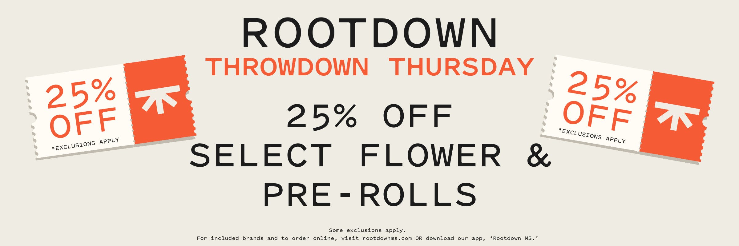 Throwdown, Thursday, flower, pre-pack, pre-roll, discount, sale, promo, online, online orders, orders, pickup