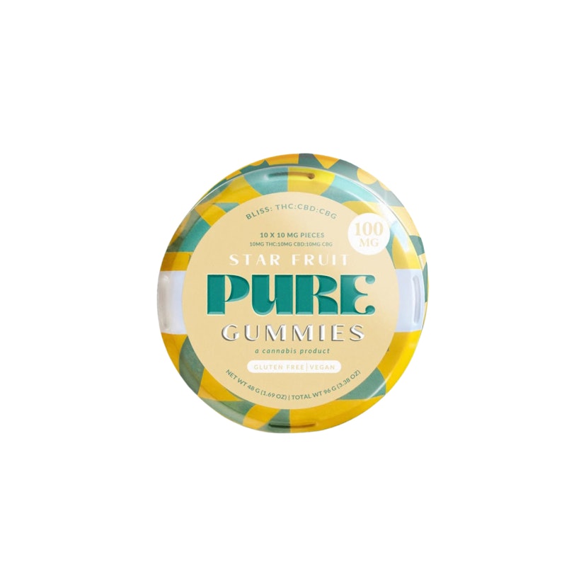 Pure Edibles: 1:1:1 CBD/CBG Starfruit Bliss 100mg