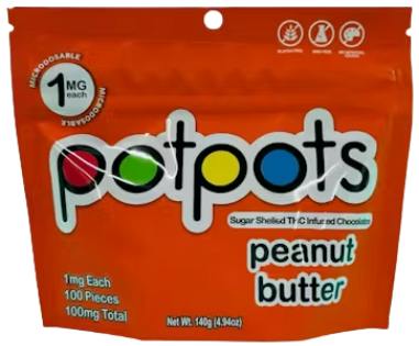 Peanut Butter Milk Chocolate 100MG by Potpots – Edibles at Gatsby Cannabis