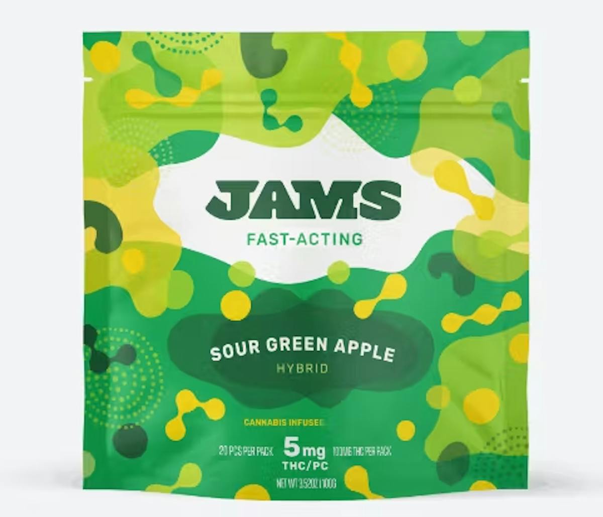 Photo of Jams Fast Acting Jellies | Sour Green Apple | 20pk 100mg