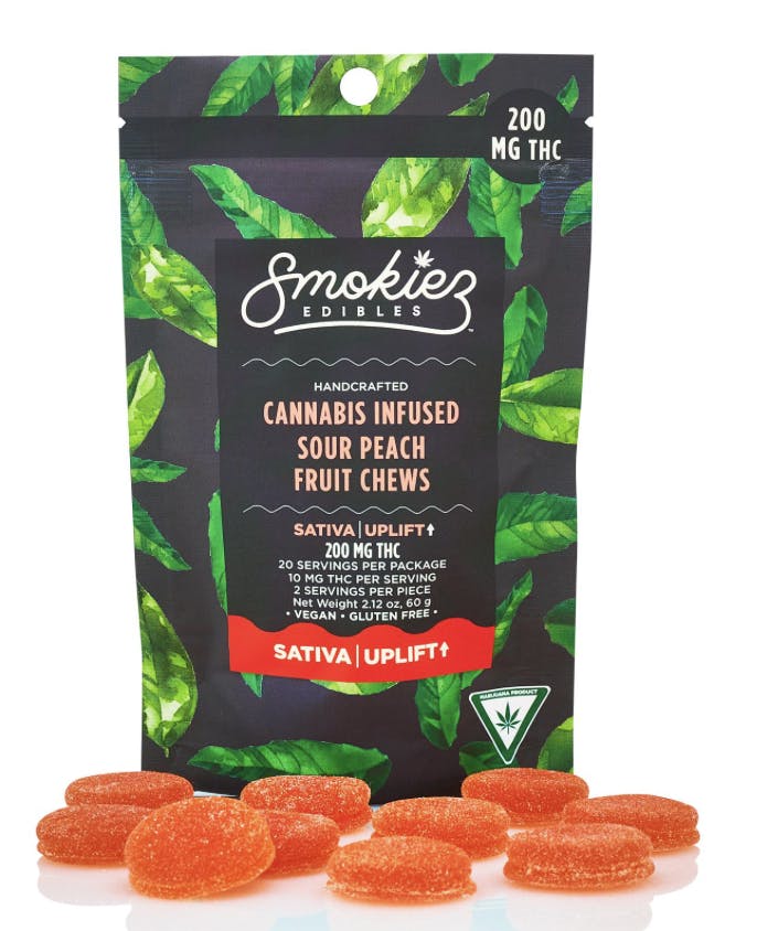 Product: Smokiez | Gummies - Sour Peach (Sativa) - 200mg